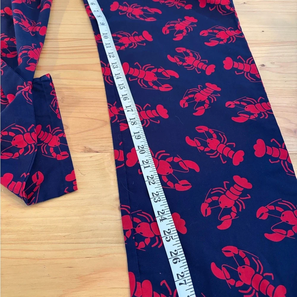 L.L. Bean Kids Navy Blue Pajama Bottoms with Red Lobster Print